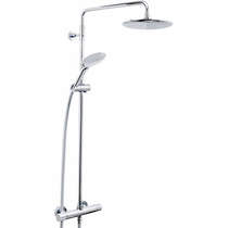 Bristan Carre Exposed Bar Shower Valve With Riser (2 Outlet, Chrome).
