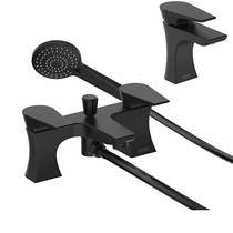 Bristan Hourglass Basin & Bath Shower Mixer Tap Pack (Black).