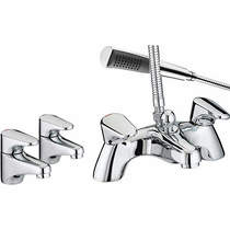 Bristan Jute Basin & Pillar Bath Shower Mixer Tap Pack (Chrome).