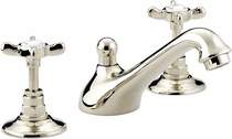 Bristan 1901 Three Hole Basin Mixer Tap & Pop Up Waste, Gold Plated. N3HBASGCD