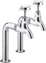 Bristan 1901 bib taps with up stands (pair, chrome plated).