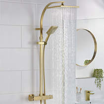 Bristan Qubo Bar Thermostatic Shower Valve & Rigid Riser Kit (Br Brass).