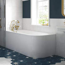 BC Designs Amerina Corner Bath With Panel 1700mm (LH, White).