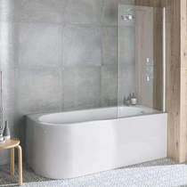 BC Designs Ancorner Shower Bath 1700mm (Right Handed, Gloss White).
