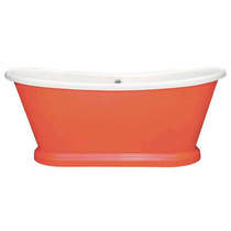 BC Designs Painted Acrylic Boat Bath 1580mm (White & Orange Aurora).