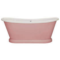 BC Designs Painted Acrylic Boat Bath 1580mm (White & Middleton Pink).