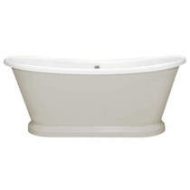 BC Designs Painted Acrylic Boat Bath 1580mm (White & Purbeck Stone).