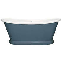 BC Designs Painted Acrylic Boat Bath 1580mm (White & Stiffkey Blue).