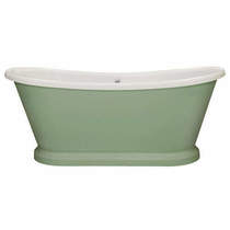 BC Designs Painted Acrylic Boat Bath 1580 (Wh & Breakfast Room Green).