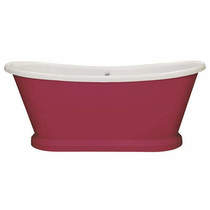 BC Designs Painted Acrylic Boat Bath 1700mm (White & Rectory Red).