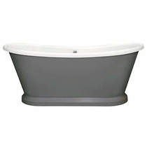 BC Designs Painted Acrylic Boat Bath 1800mm (White & Downpipe).