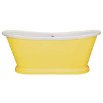 BC Designs Painted Acrylic Boat Bath 1800mm (White & Citron).