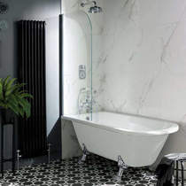 BC Designs Tye Shower Bath 1500mm With Feet Set 2 (White).