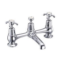 Burlington Anglesey 2 Hole Basin Mixer Tap With Waste (Chrome & Medici).