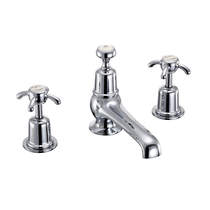 Burlington Anglesey 3 Hole Basin Tap With Pop Up Waste (Chrome & Medici).