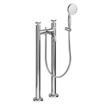 Burlington Riviera Bath Shower Mixer Tap With Stand Pipes (Chrome).