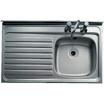 Clearwater Sinks Lay-On Kitchen Sink With Left Hand Drainer 1000x500mm.