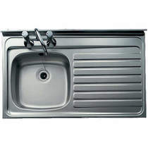 Clearwater Sinks Lay-On Kitchen Sink With Right Hand Drainer 1000x500mm.