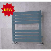 COLOUR Heated Towel Rail & Wall Brackets 655x500 (Pastel Blue).