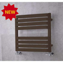 COLOUR Heated Towel Rail & Wall Brackets 655x500 (Pale Brown).