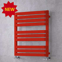 COLOUR Heated Towel Rail & Wall Brackets 785x500 (Flame Red).