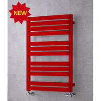 COLOUR Heated Towel Rail & Wall Brackets 915x500 (Flame Red).