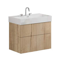 Crosswater Avenue Wall Hung Vanity Unit With Basin (800mm, Oak, 3TH).