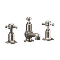 Crosswater Belgravia 3 Hole Basin Tap With Waste (Crosshead, Br Nickel).