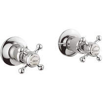 Crosswater Belgravia Wall Stop Taps (Crosshead, Chrome).