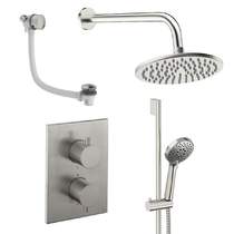 Crosswater MPRO Crossbox Shower Set 10 200mm Head & Wall Arm (Brushed Nickel).