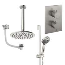 Crosswater MPRO Crossbox Shower Set 10 200mm Head & Ceiling Arm (Brushed Nickel).