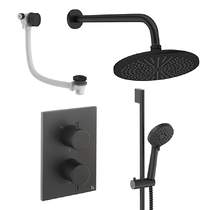 Crosswater MPRO Crossbox Shower Set 10 300mm Head & Wall Arm (Matt Black).