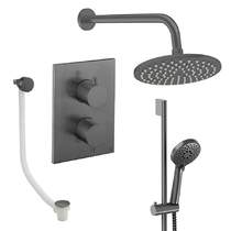 Crosswater MPRO Crossbox Shower Set 10 200mm Head & Wall Arm (Slate).