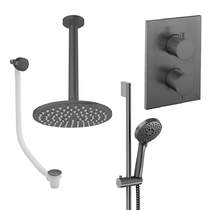 Crosswater MPRO Crossbox Shower Set 10 200mm Head & Ceiling Arm (Slate).