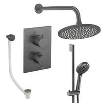 Crosswater MPRO Crossbox Shower Set 10 300mm Head & Wall Arm (Slate).