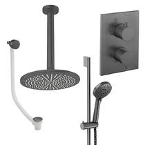 Crosswater MPRO Crossbox Shower Set 10 300mm Head & Ceiling Arm (Slate).