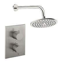 Crosswater MPRO Crossbox Shower Set 1 200mm Head & Wall Arm (Brushed Nickel).