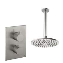 Crosswater MPRO Crossbox Shower Set 1 200mm Head & Ceiling Arm (Brushed Nickel).