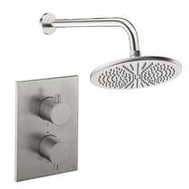 Crosswater MPRO Crossbox Shower Set 1 300mm Head & Wall Arm (Brushed Nickel).