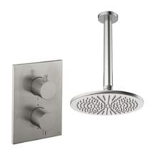 Crosswater MPRO Crossbox Shower Set 1 300mm Head & Ceiling Arm (Brushed Nickel).