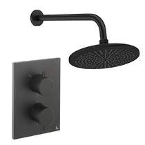 Crosswater MPRO Crossbox Shower Set 1 300mm Head & Wall Arm (Matt Black).