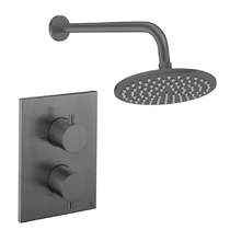 Crosswater MPRO Crossbox Shower Set 1 200mm Head & Wall Arm (Slate).