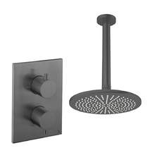 Crosswater MPRO Crossbox Shower Set 1 300mm Head & Ceiling Arm (Slate).