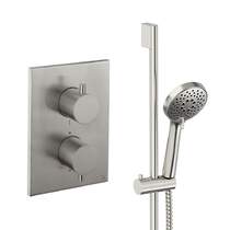 Crosswater MPRO Crossbox Shower Set 2 With Slide Rail Kit (Brushed Nickel).