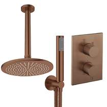 Crosswater MPRO Crossbox Shower Set 3 300mm Head & Handset (Brushed Bronze).