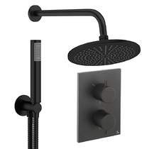 Crosswater MPRO Crossbox Shower Set 3 300mm Head & Handset (Matt Black).