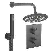 Crosswater MPRO Crossbox Shower Set 3 300mm Head & Handset (Slate).
