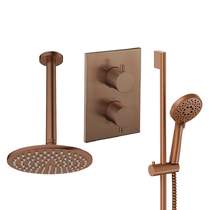 Crosswater MPRO Crossbox Shower Set 4 200mm Head & Slide Rail Kit (Brushed Bronze).