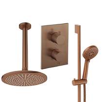 Crosswater MPRO Crossbox Shower Set 4 300mm Head & Slide Rail Kit (Brushed Bronze).