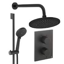 Crosswater MPRO Crossbox Shower Set 4 300mm Head & Slide Rail Kit (Matt Black).
